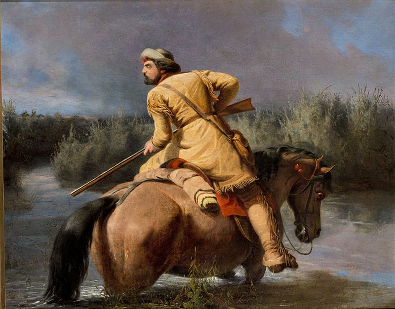 Trapper's Last Shot (The Last Shot), painting by William Tylee Ranney
