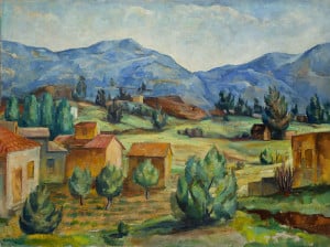 Santa Fe Landscape (Santa Fe Hills), painting by Willard Nash
