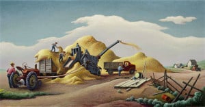 Wheat Threshing on the High Plains, painting by Thomas Hart Benton
