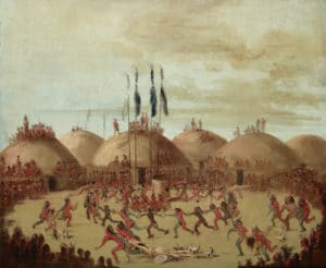 The Last Race, Mandan O-kee-pa Ceremony, painting by George Catlin