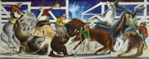 Wild Horse Race, painting by Frank Mechau
