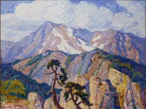 Glimpse of Rocky Mountain National Park, painting by Birger Sandzén