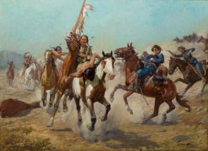 The Silenced War Whoop, painting by Charles Schreyvogel