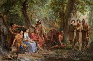 Hetty Reading Scripture to the Indians, painting by Christian Schussele