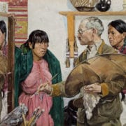 Paint And Indians, painting by Walter Ufer