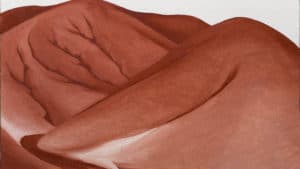 Red Hills, Grey Sky, painting by Georgia O'Keeffe