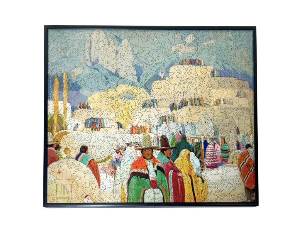 completed jigsaw puzzle of Pueblo of Taos painting